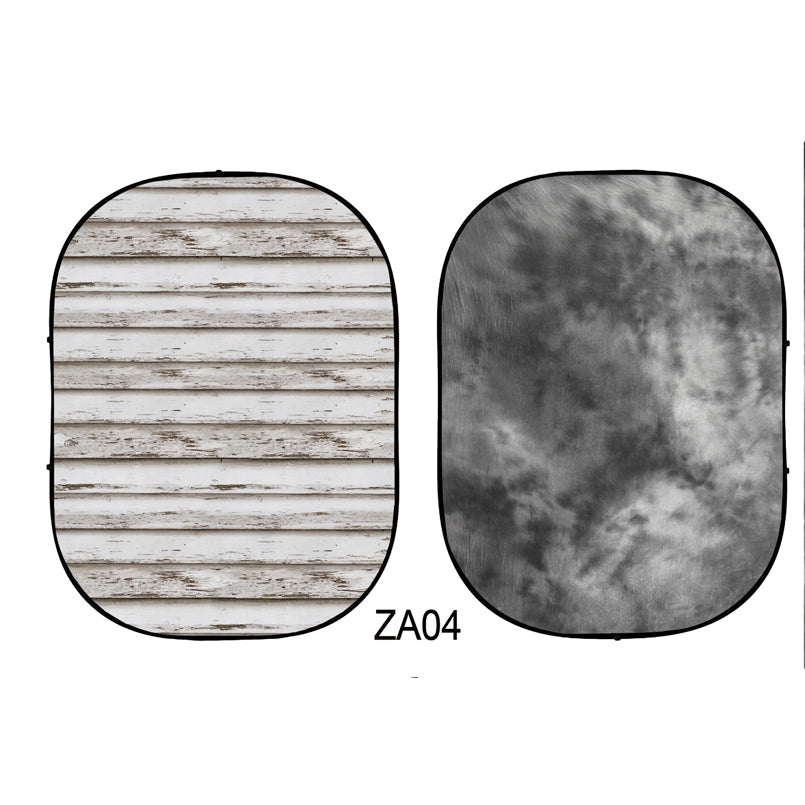 Collapsible Double-sided Abstract Texture/Wood Photo Backdrop 5x6.5ft(1.5x2m) ZA04
