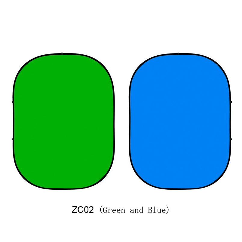 Collapsible Double-sided Green and Blue Photo Backdrop 5x6.5ft(1.5x2m) ZC02