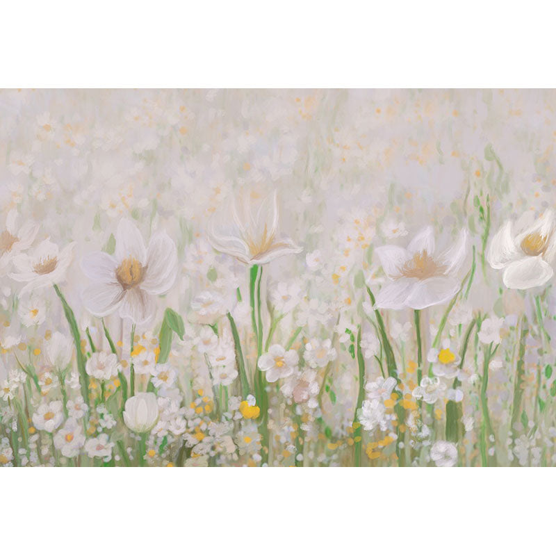 Daisy Oil Painting Backdrop Elegant Floral Backdrop for Photography ZH-279
