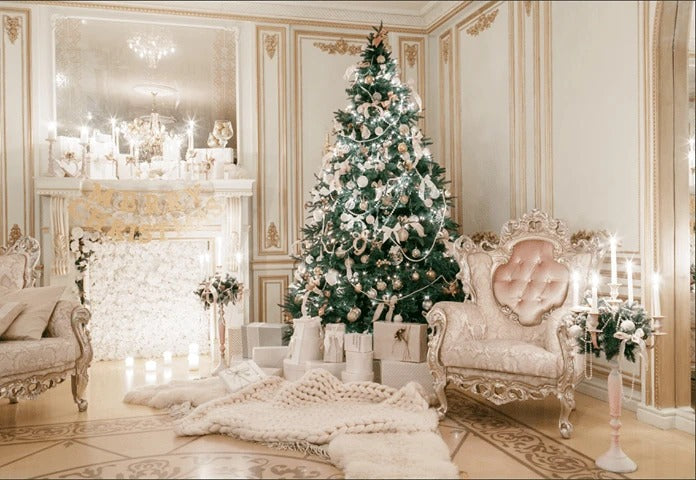 Interior Room Christmas Tree Gifts Decoration Photography Backdrop KAT