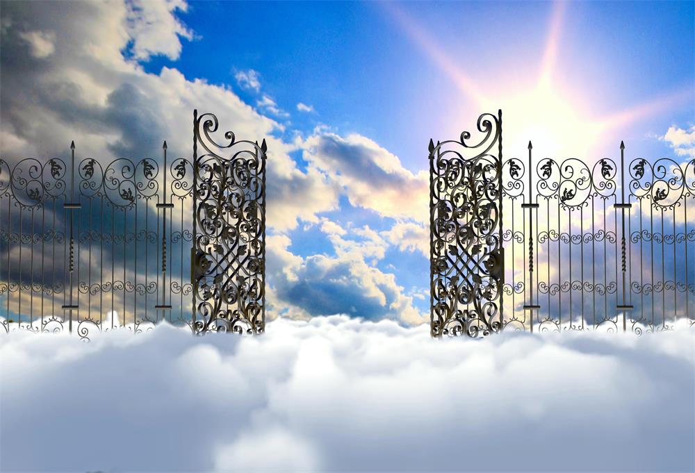 Clouds Pearly Gates Photo Booth Backdrop CL-3