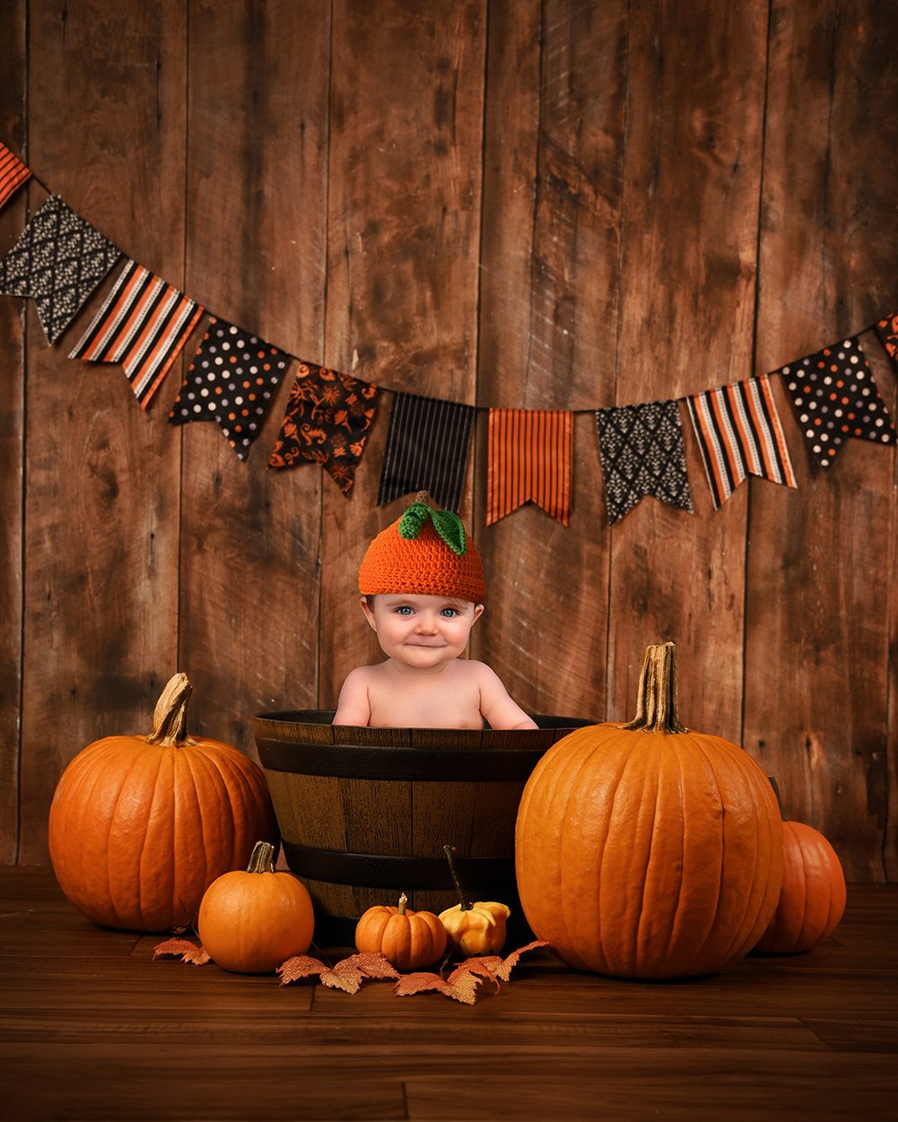 Halloween Wood Wall Pumpkin Backdrops for Children DBD-P19029