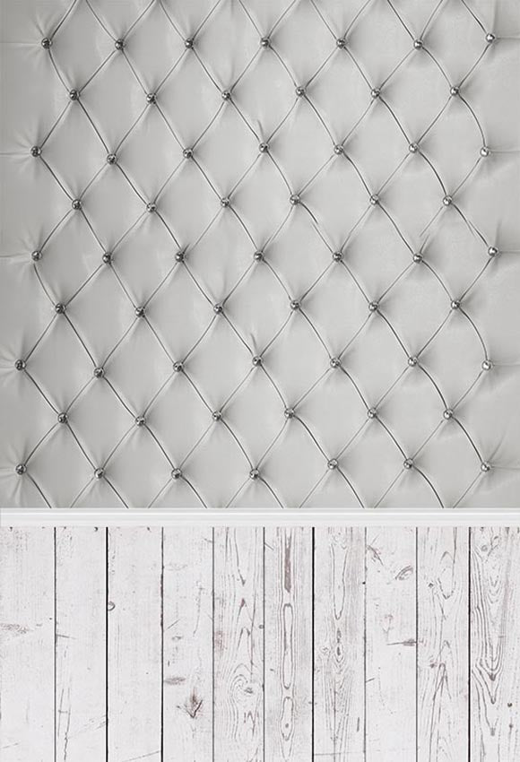 Headboard Tufed Wood Floor Photography Backdrops LV-127