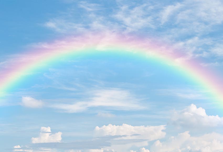 Rainbow Clouds Blue Sky Backdrop for Photography LV-785