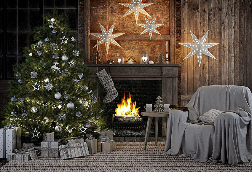 Fireplace Christmas Tree Gift Sofa Decor Backdrop for Photography LV-9 –  Dbackdrop