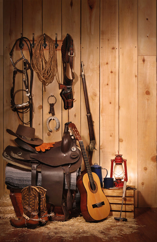 Rustic Barn Interior Western Farm Backdrop for Photography