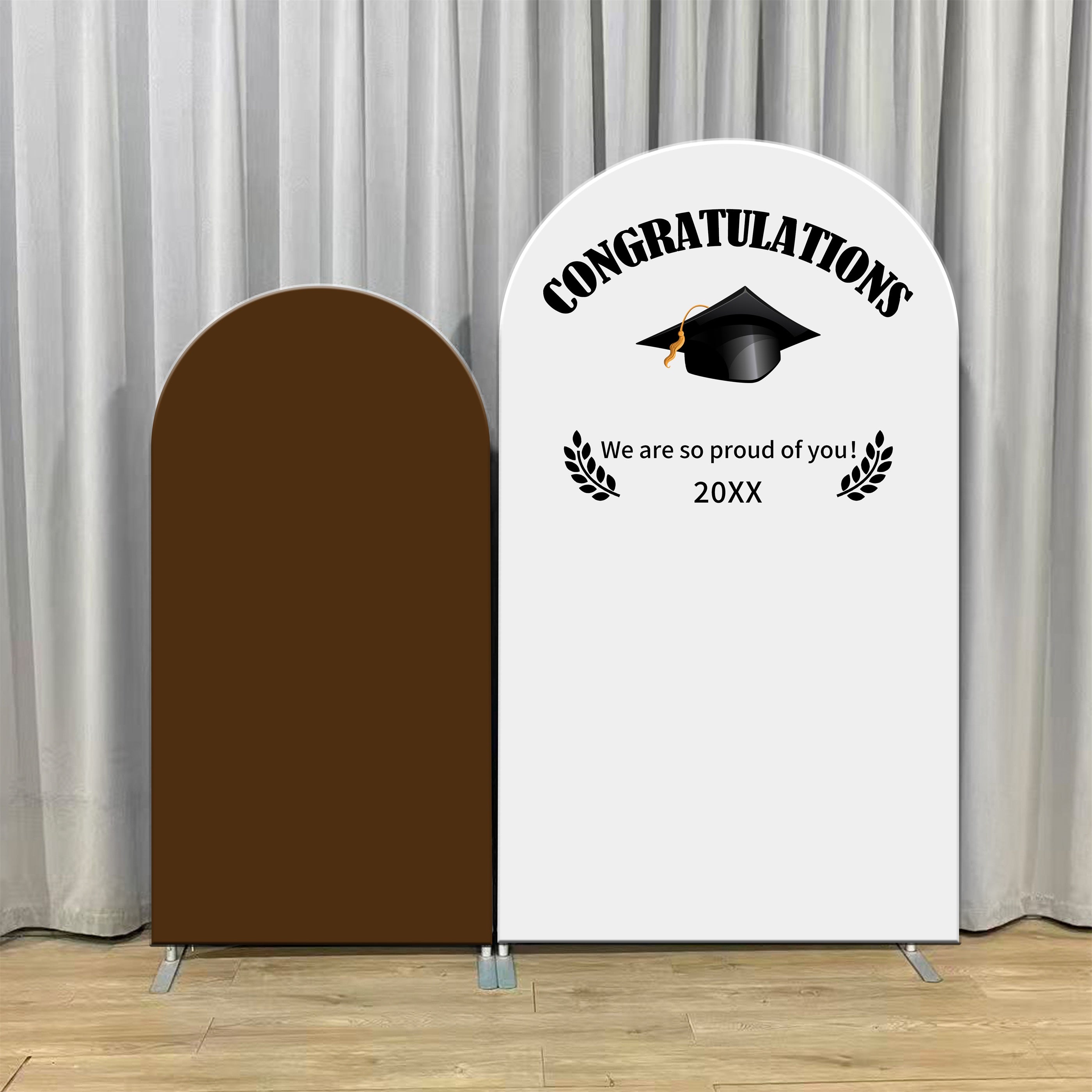 Graduation Backdrop Kit Brown White Arch Chiara Custom Backdrop