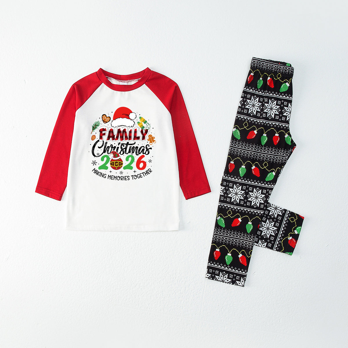 Christmas Pajamas Family Christmas 2026 Santa Hat Gingerbread Print Matching Family Sleepwear CHP-126