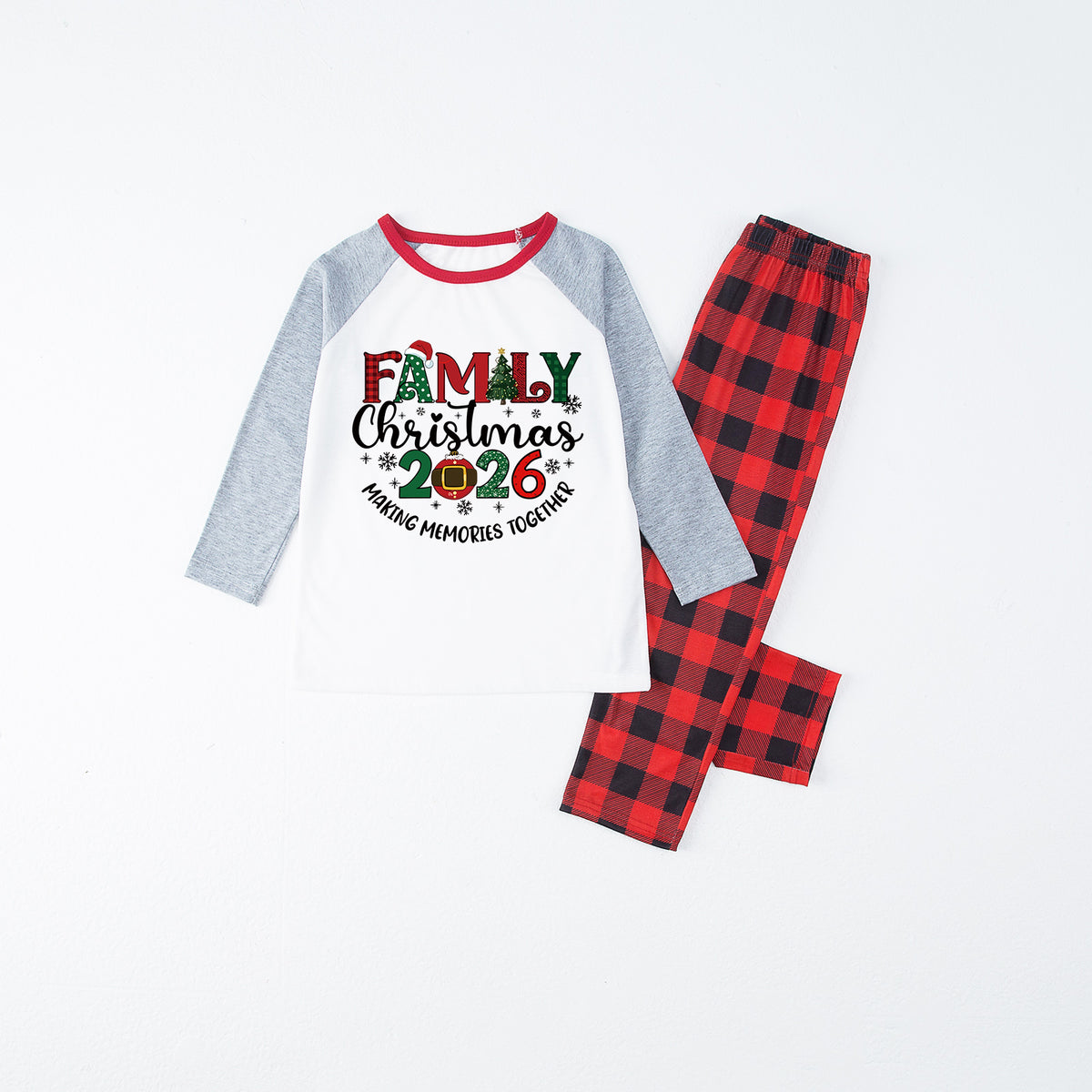 Christmas Pajamas Family Christmas 2026 Plaid Letter Print Matching Family Photo Outfit Christmas Sleepwear CHP-106