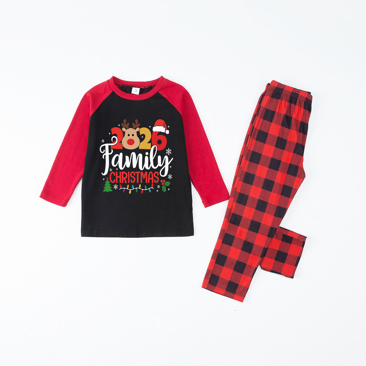 Reindeer Christmas Pajamas Reindeer Family Festive Typography Christmas Sleepwear CHP-47
