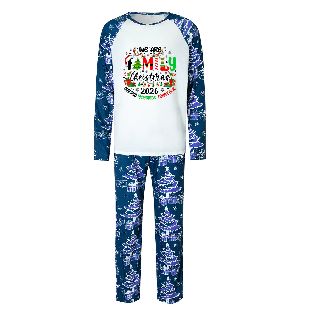 Christmas Pajamas We Are Family 2026 Candy Cane Gift Christmas Light Print Matching Family Sleepwear CHP-143
