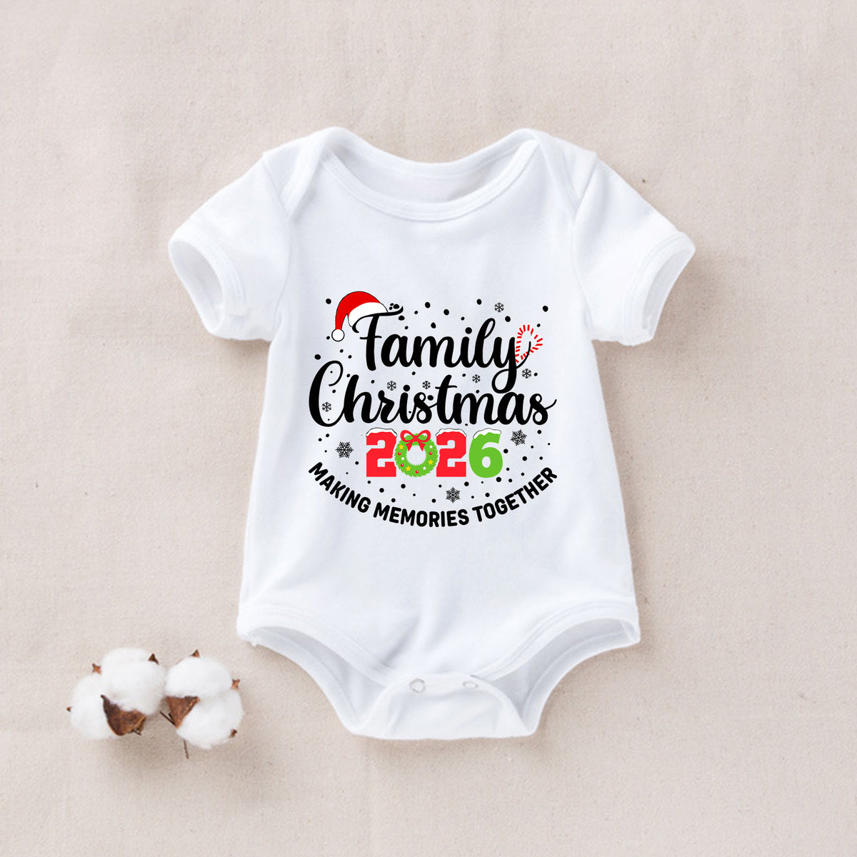 Matching Christmas PJs Santa Hat Script Snowflake Christmas Matching Pajamas CHP-28