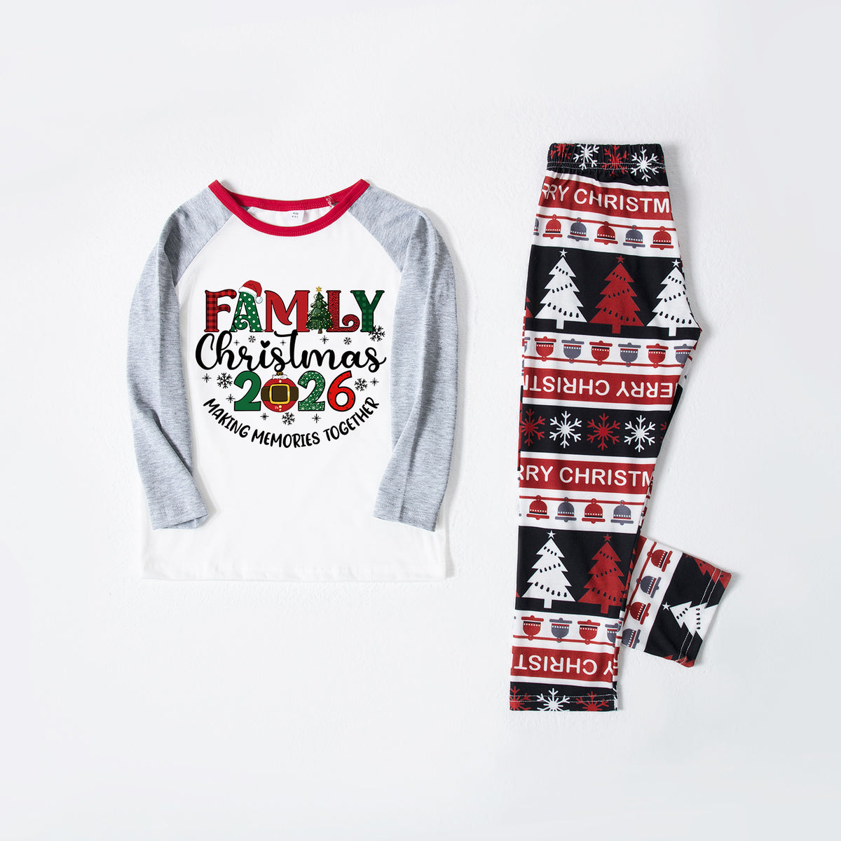Matching Family Christmas Pajamas Santa Hat Tree Graphic Christmas Eve Pajamas CHP-55