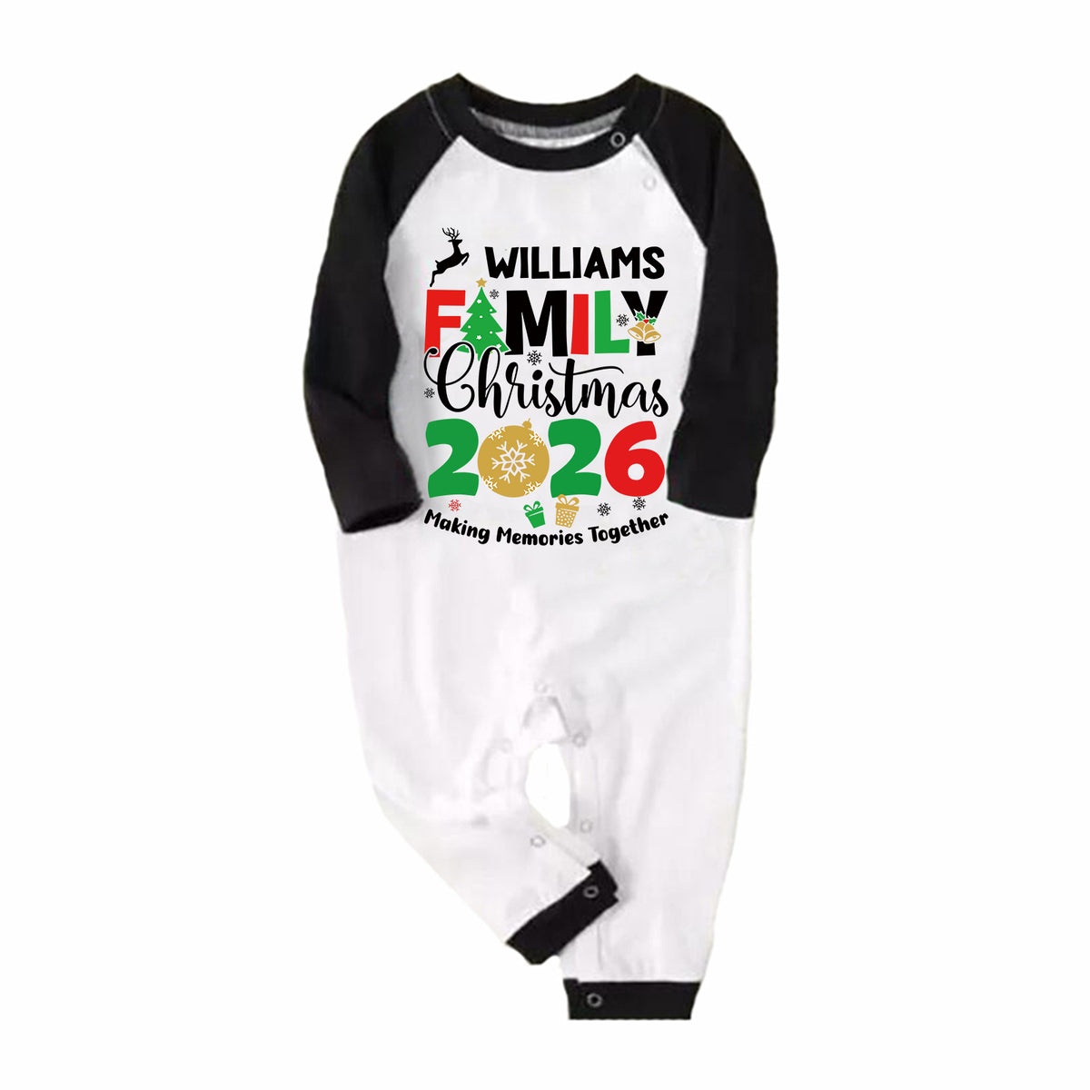 Christmas Plaid Pajamas Family Year Typography Christmas Pajamas for Family Photos CHP-69