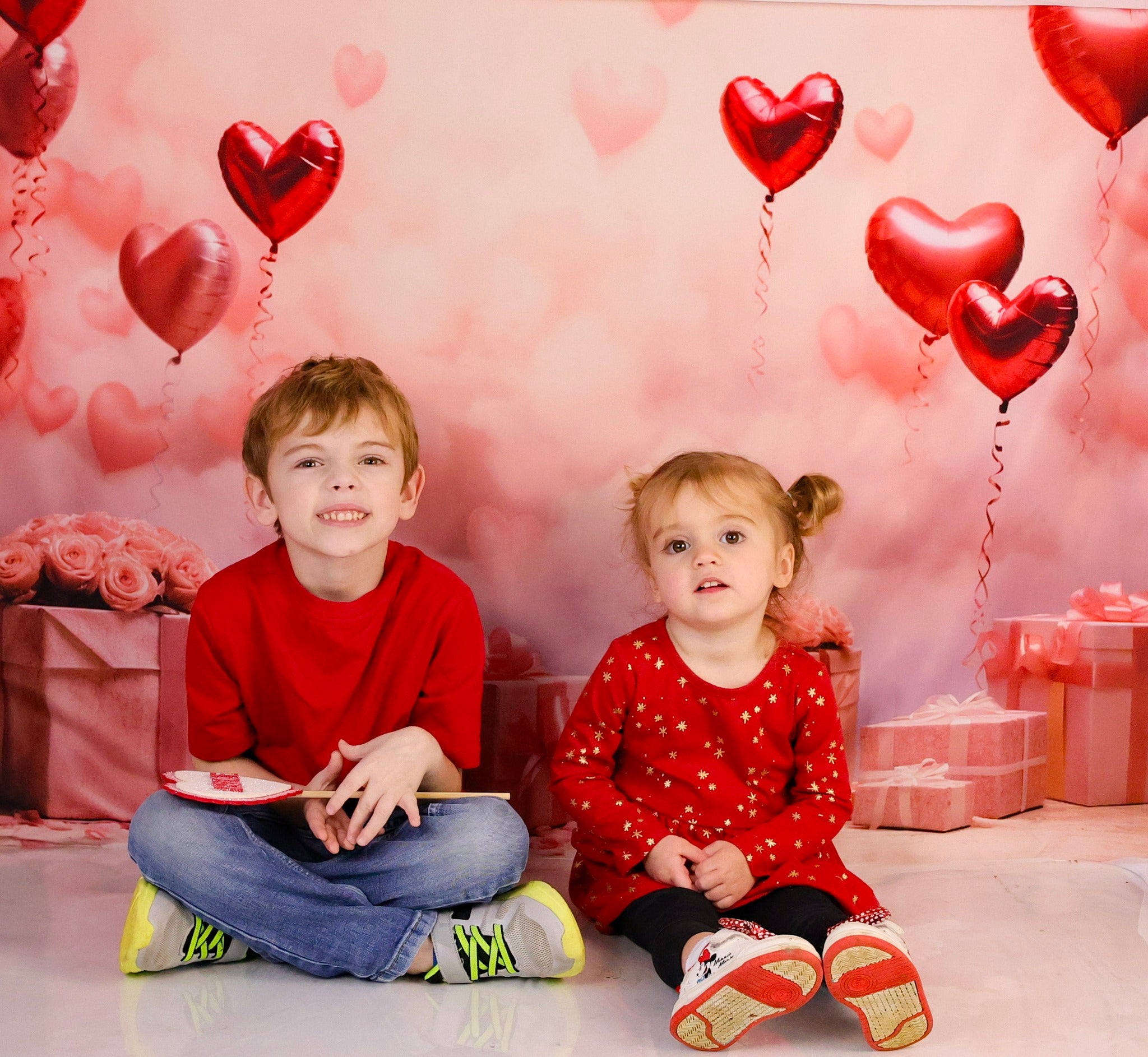 Valentine Backdrop Romantic Heart Balloons Gifts Valentine Photography Backdrop MRR9-86