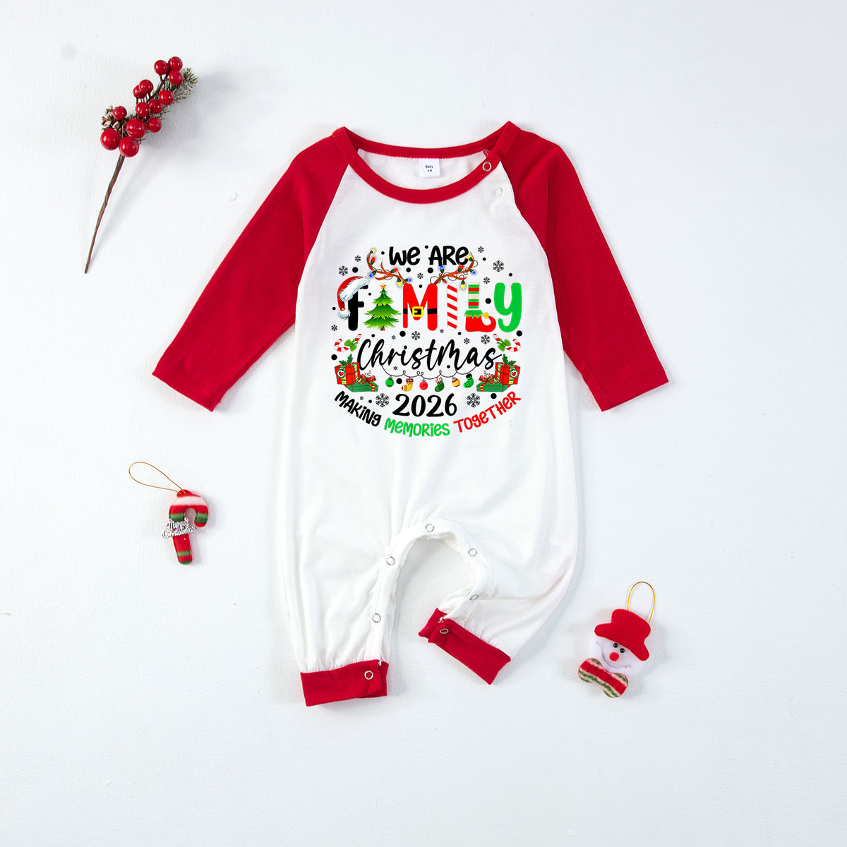 Christmas Pajamas We Are Family 2026 Christmas Lights Gift Print Matching Family Sleepwear CHP-133