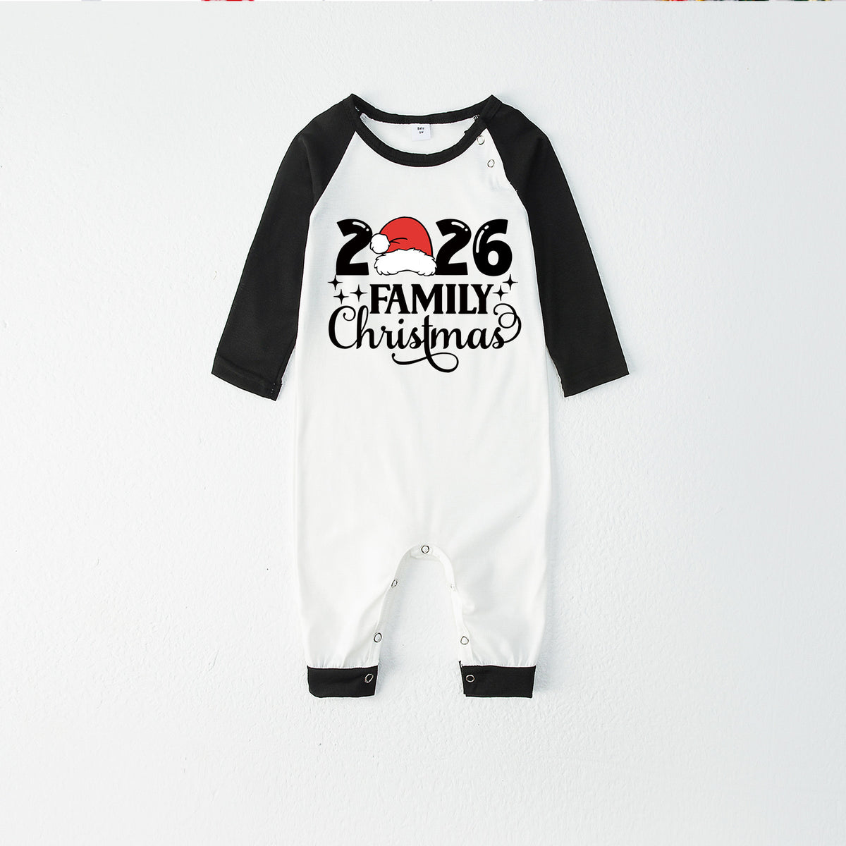 Christmas Pajamas 2026 Family Christmas Santa Hat Black Lettering Matching Family Photo Outfit Christmas Sleepwear CHP-116