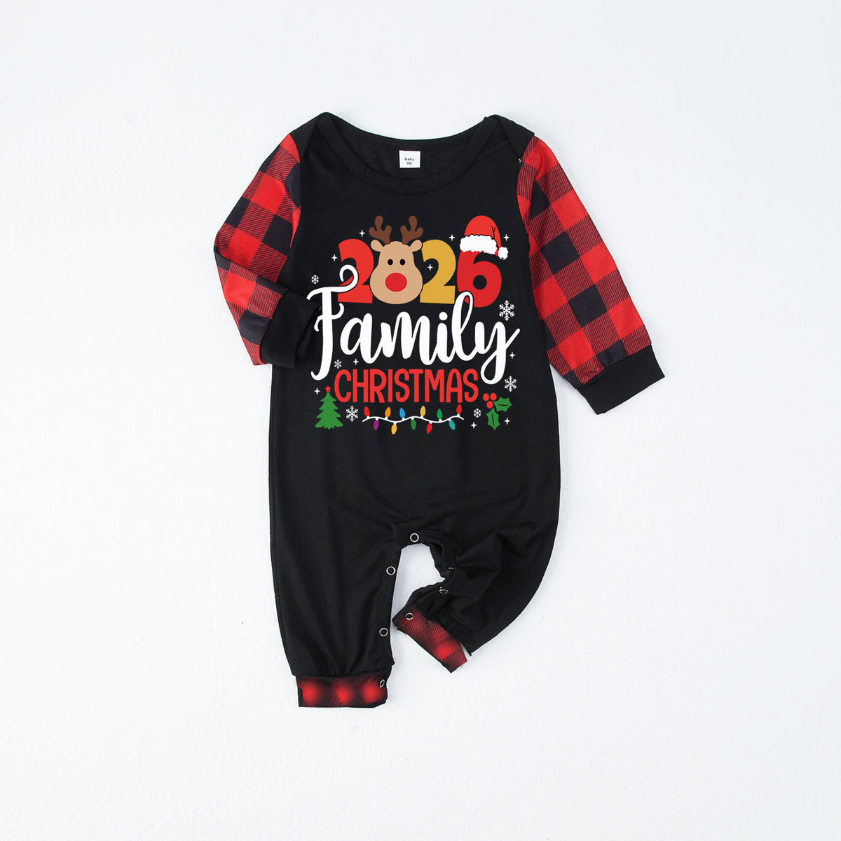Reindeer Christmas Pajamas Reindeer Family Festive Typography Christmas Sleepwear CHP-47