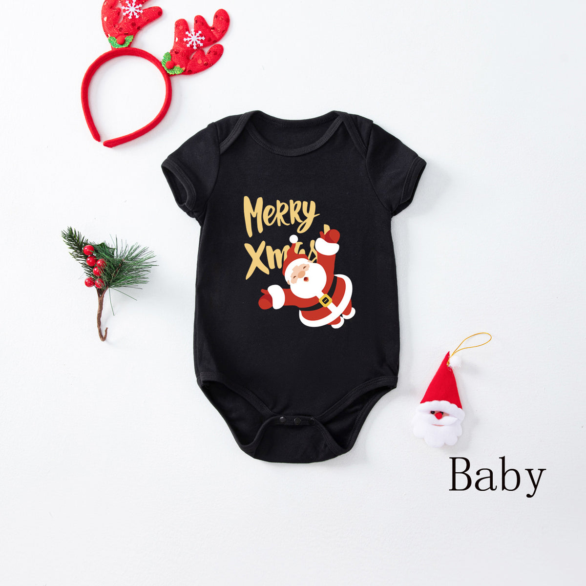 Matching Family Christmas Pajamas Merry Santa Buffalo Plaid Print Christmas Family Pajamas CHP-85