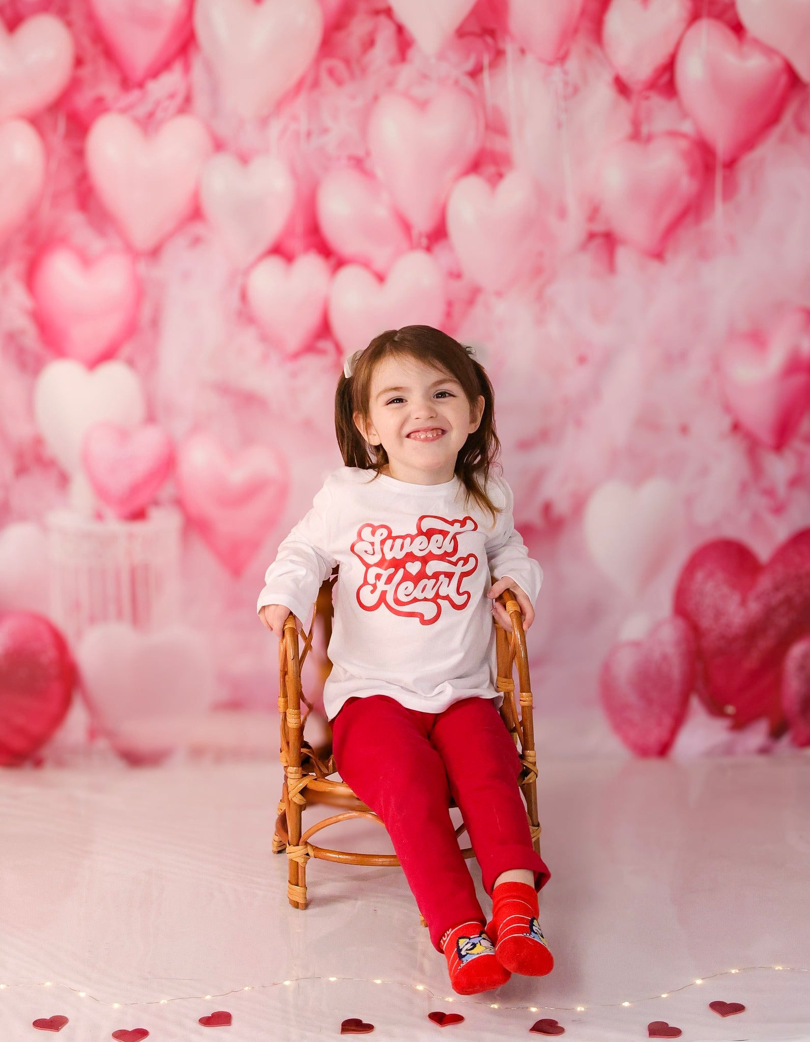 Valentine Backdrop Pink Heart Balloon Wall Valentine's Day Backdrop MRR9-88