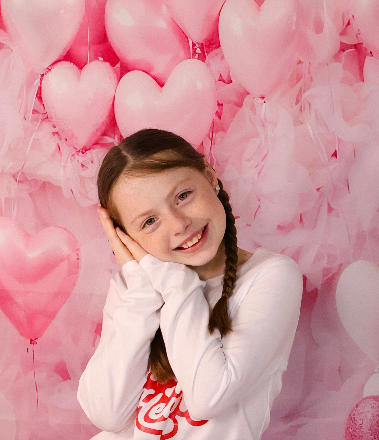 Valentine Backdrop Pink Heart Balloon Wall Valentine's Day Backdrop MRR9-88