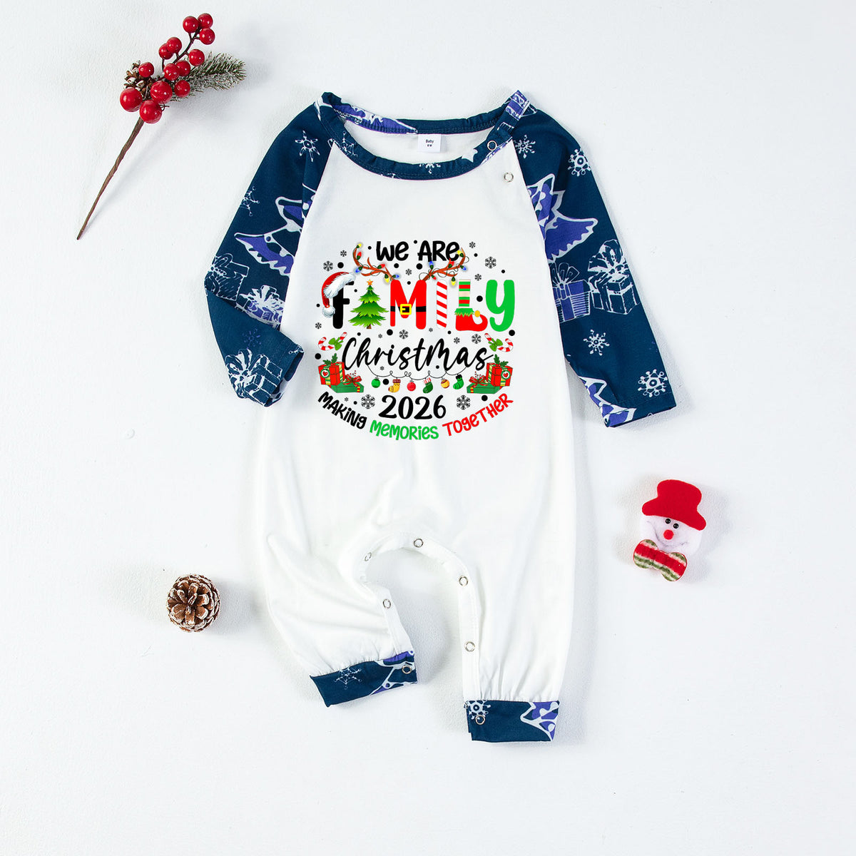 Christmas Pajamas We Are Family 2026 Candy Cane Gift Christmas Light Print Matching Family Sleepwear CHP-143