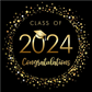 Gold and Black Graduation Party Banner Photo Backdrop SH-272