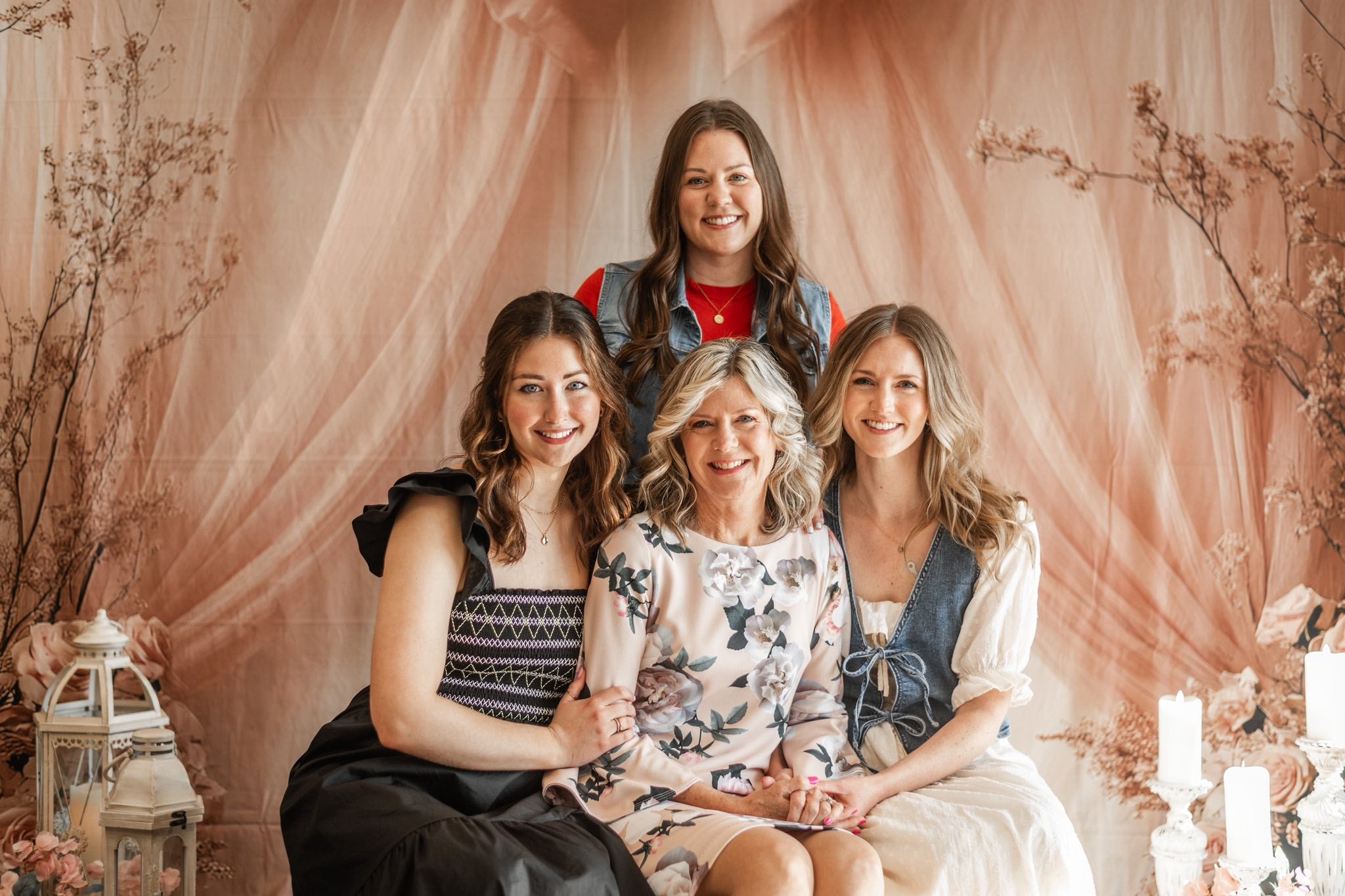 Happy Mother's Day Backdrop Dreamy Floral Silk Bow Backdrop GQ2-119