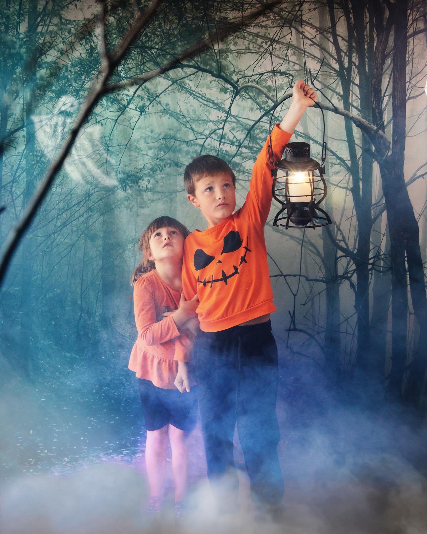 Mysterious Forest Foggy Path Halloween Backdrop M8-09