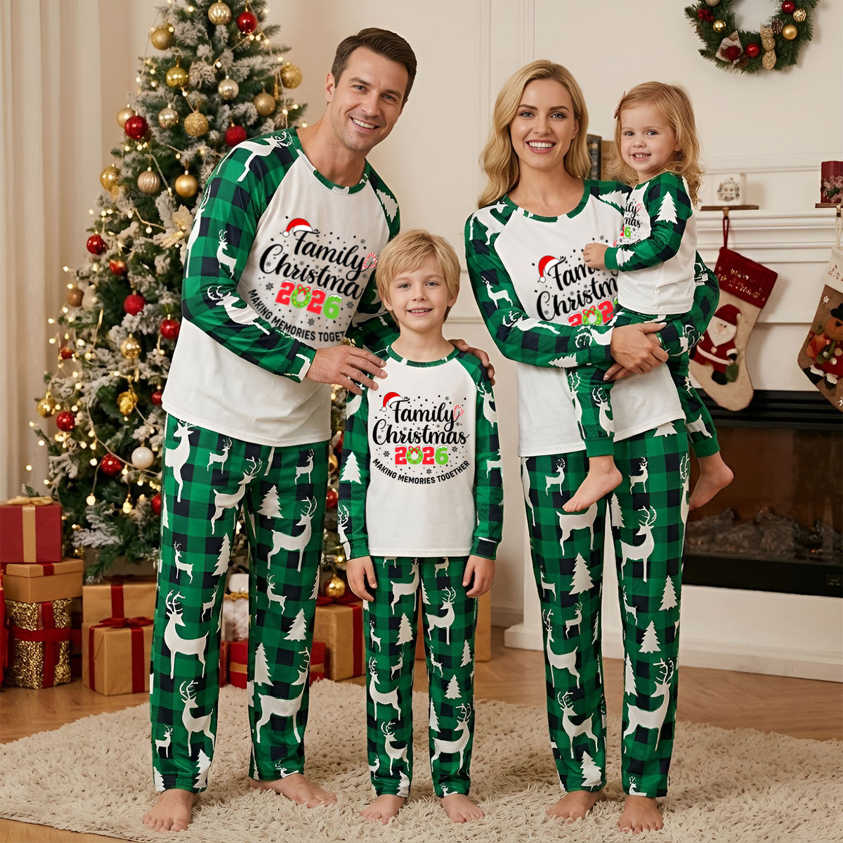 Christmas Party Pajamas Santa Hat Letter Print Christmas Nightwear CHP-11