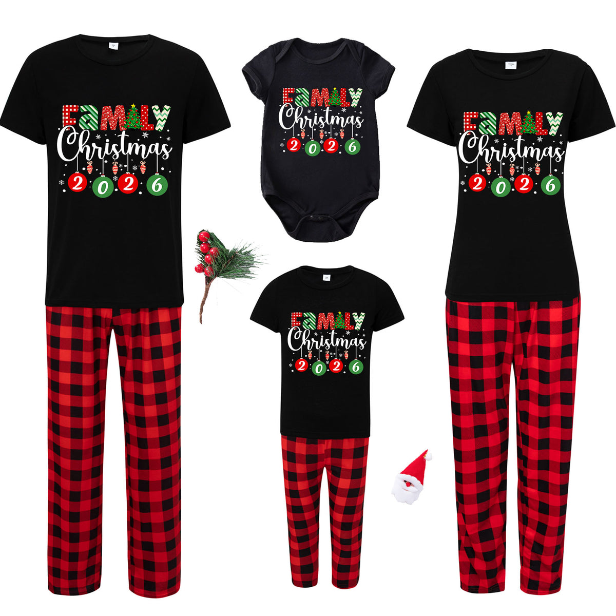 Christmas Tree Pajamas Hanging Ornament Lettering Matching Christmas PJs CHP-41