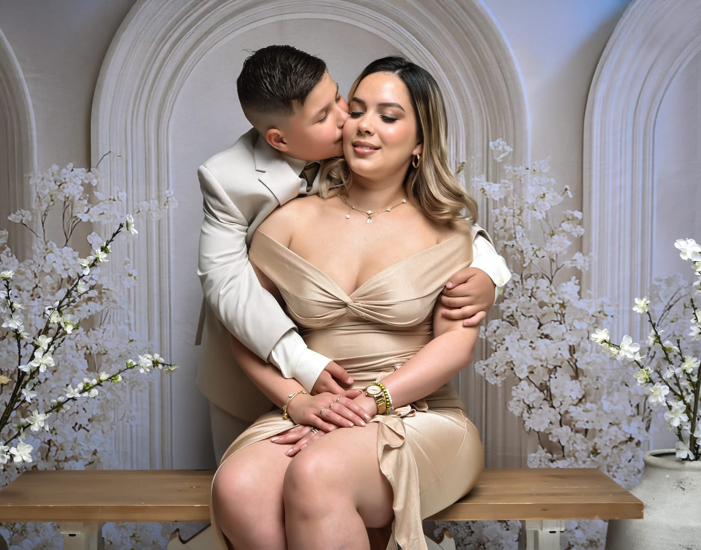 Boho Arch Photography Backdrop White Floral Backdrop BRP10-601