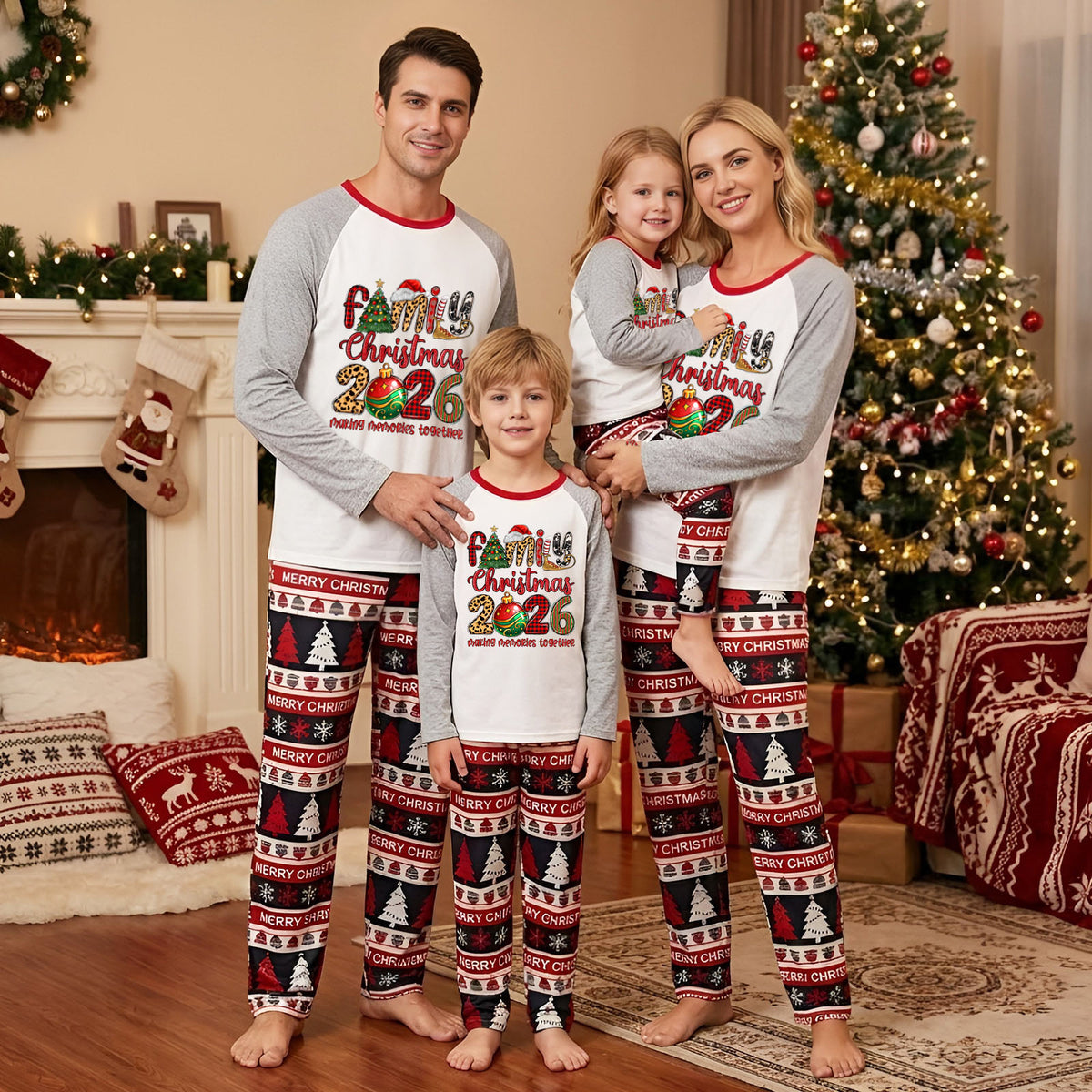 Christmas Pajama Photoshoot Ornate Family Holiday Typography Christmas Morning Pajamas CHP-62