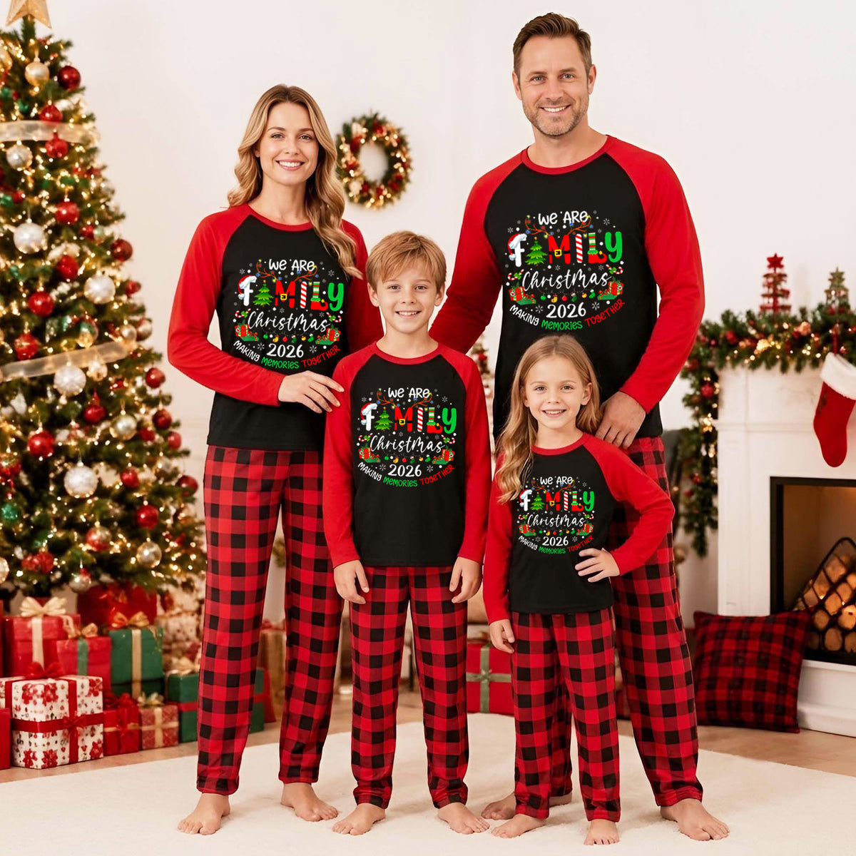 Christmas Sleepwear Festive Family Lettering Design Holiday Pajamas CHP-53