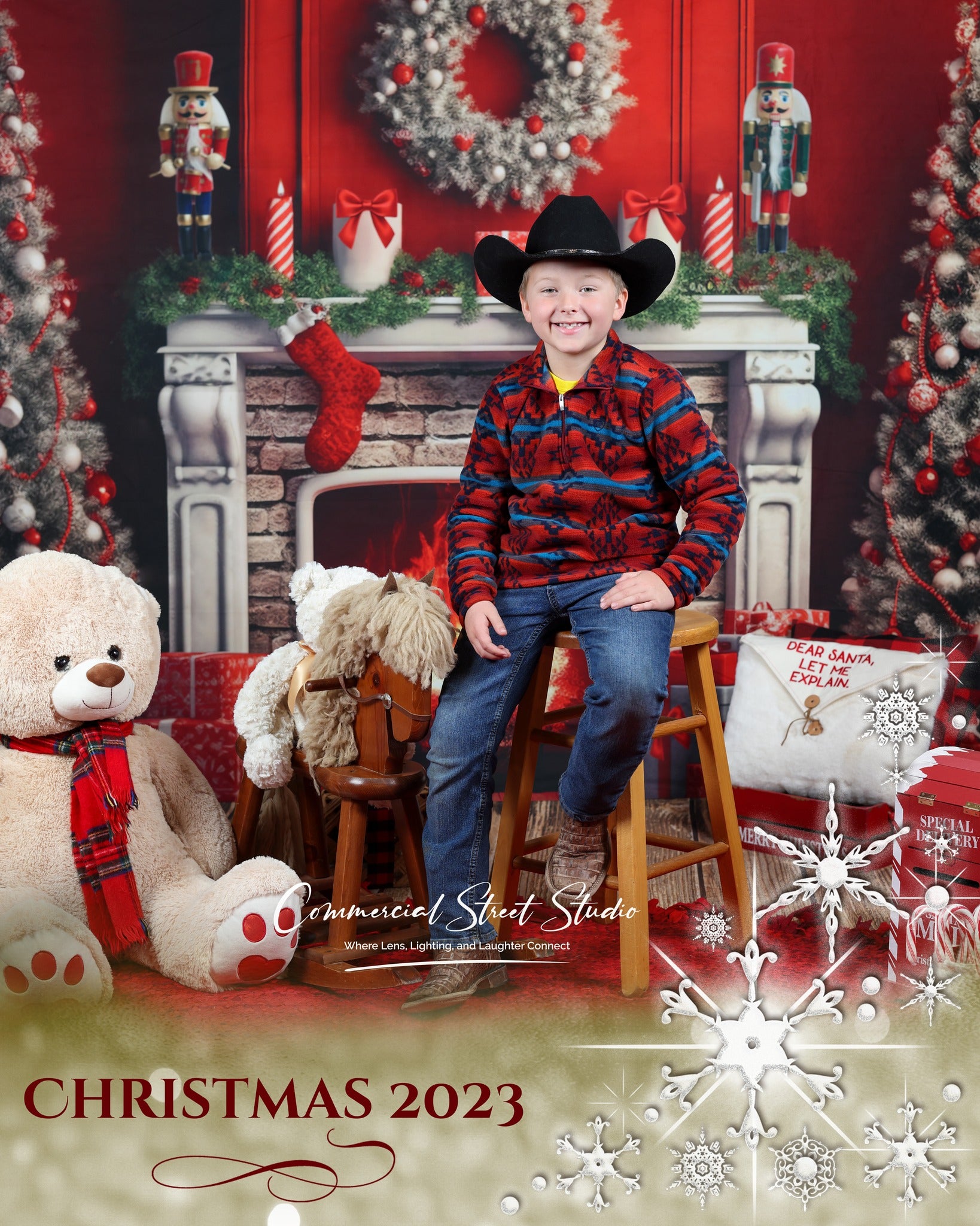 Nutcracker Backdrop Fireplace Red Vintage Wall Christmas Backdrop Ideas MRR9-69