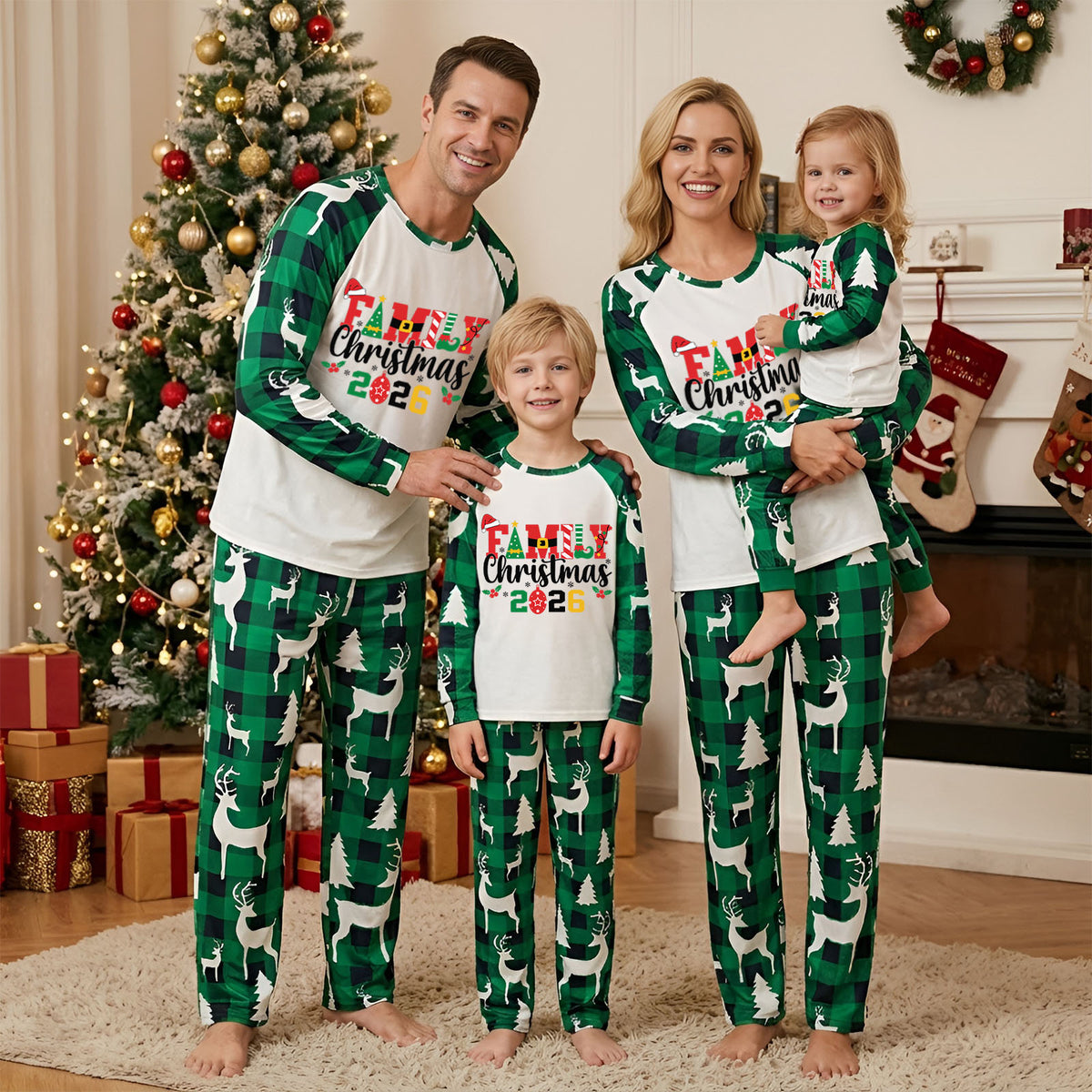 Christmas Matching Pajamas Colorful Holiday Letter Print Funny Christmas Pajamas CHP-7