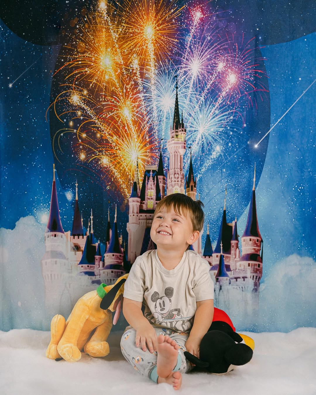 Castle Night Fireworks Backdrop for Photography LV-619