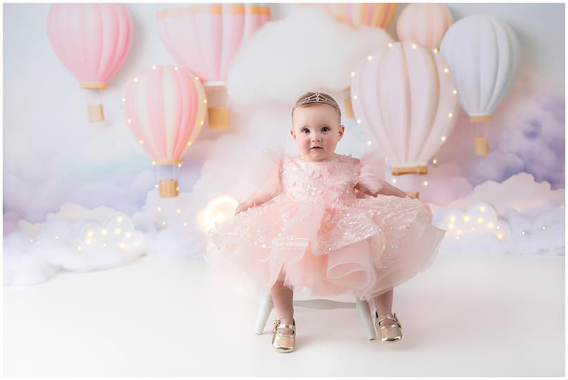 Sky Cloud Backdrop Pastel Hot Air Balloons Backdrop Children Backdrops MRR9-51