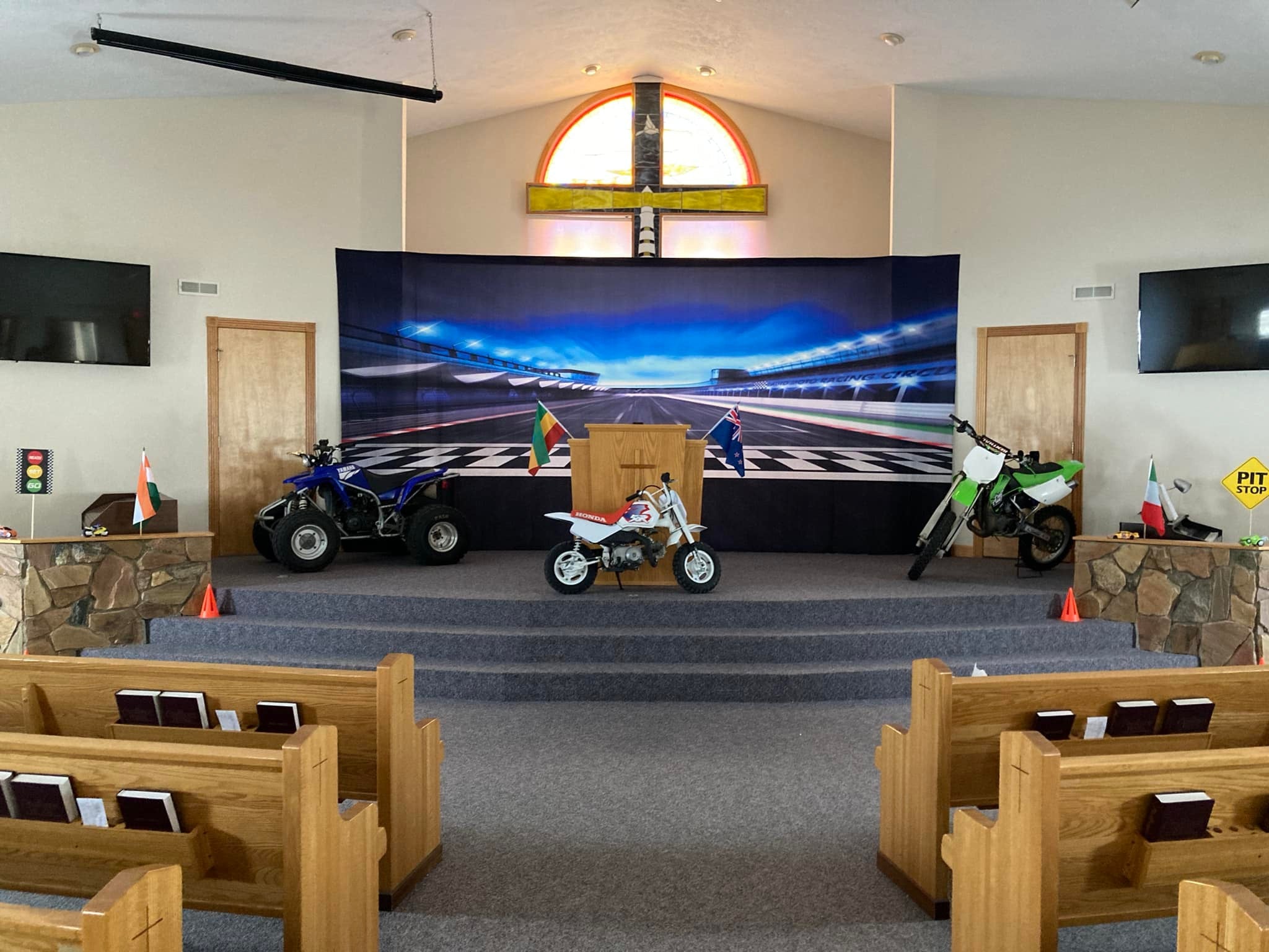 Race Track Finish Line  Night Scene Racing Competition Photo Backdrop MR-2262
