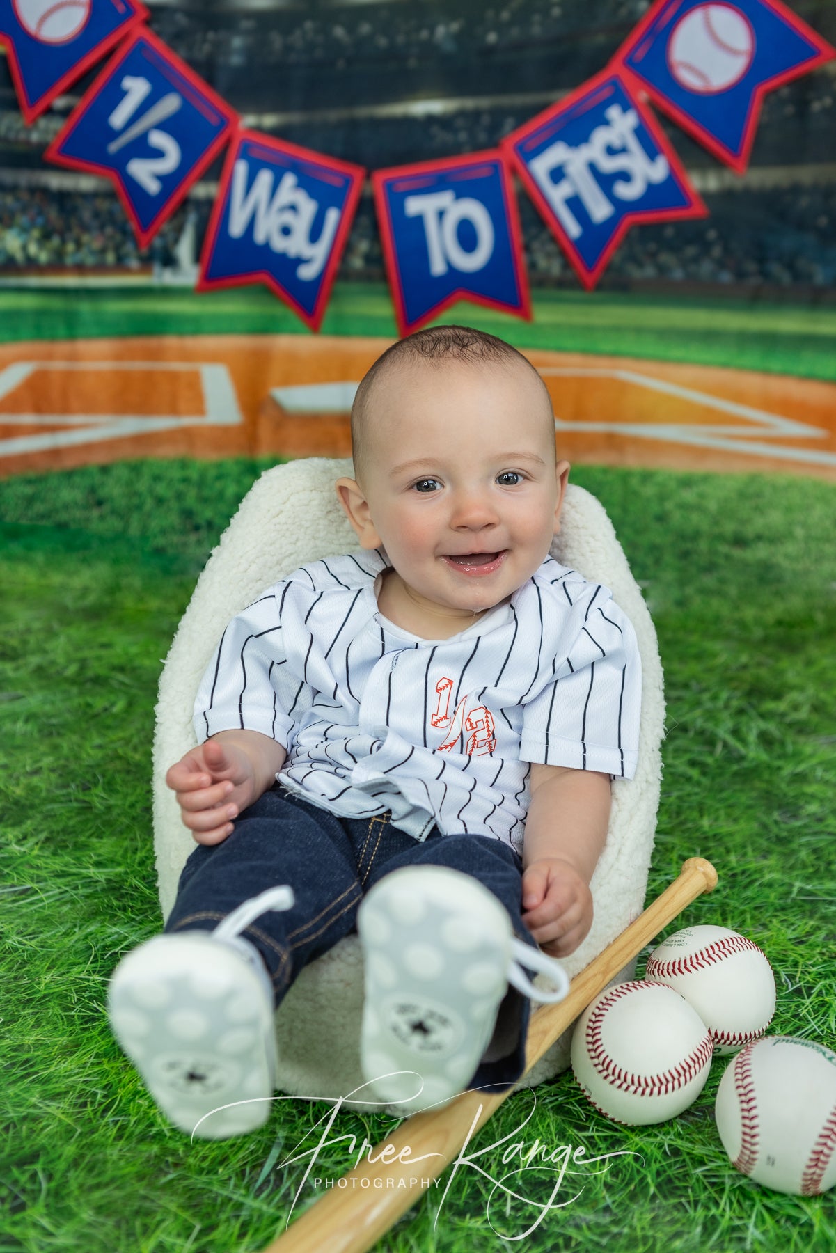 Baseball Field Green Photo Booth Backdrop G-311