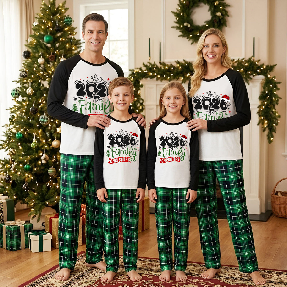 Mommy and Me Christmas Pajamas Reindeer Year Family Graphic Christmas Pajamas CHP-68