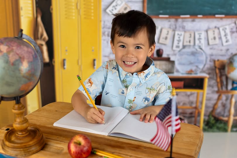 Back To School Photo Backdrop Yellow Locker Classroom School Backdrop MRR9-43