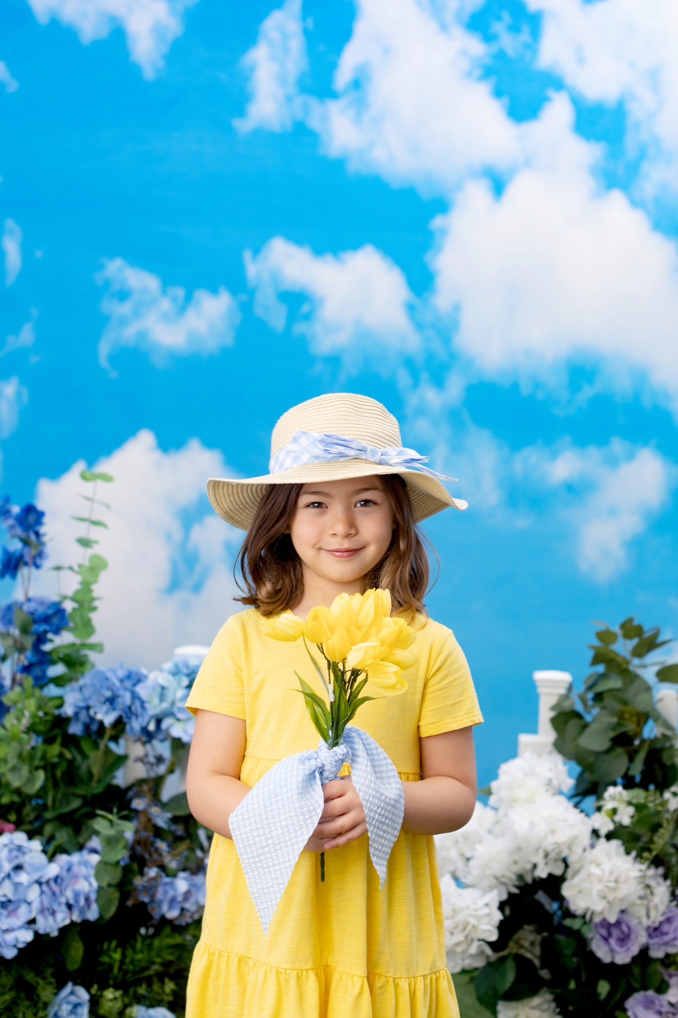 Blue Sky White Clouds Natural Scenery Photography Backdrop SH673