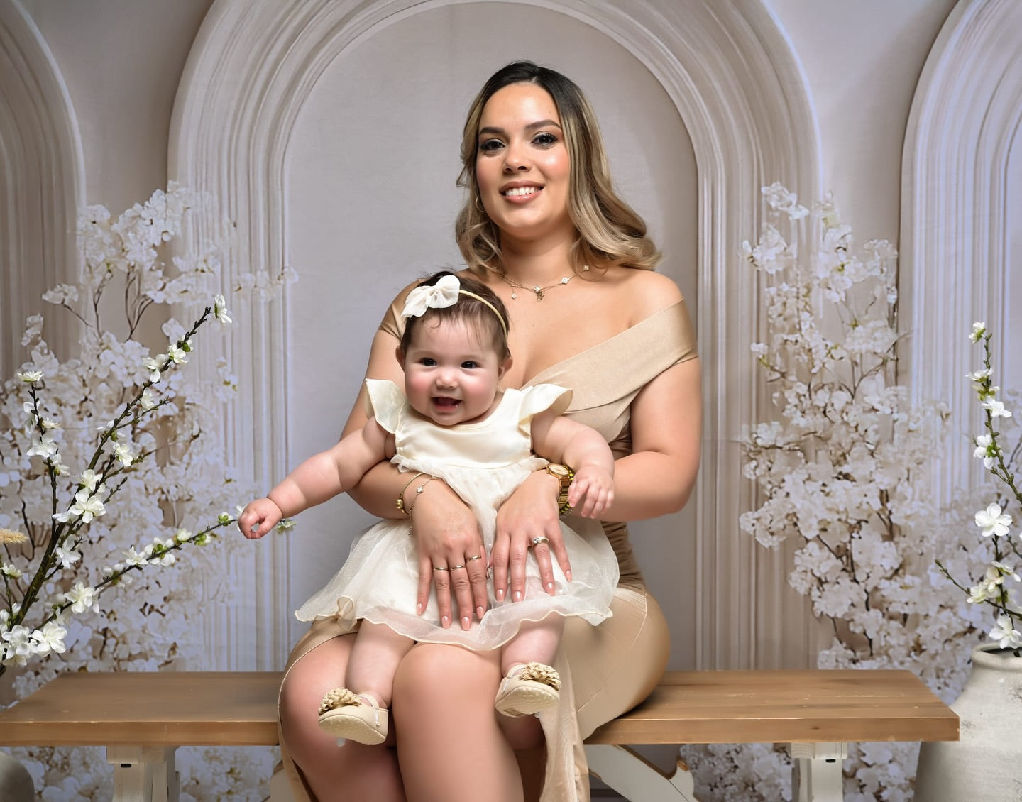 Boho Arch Photography Backdrop White Floral Backdrop BRP10-601