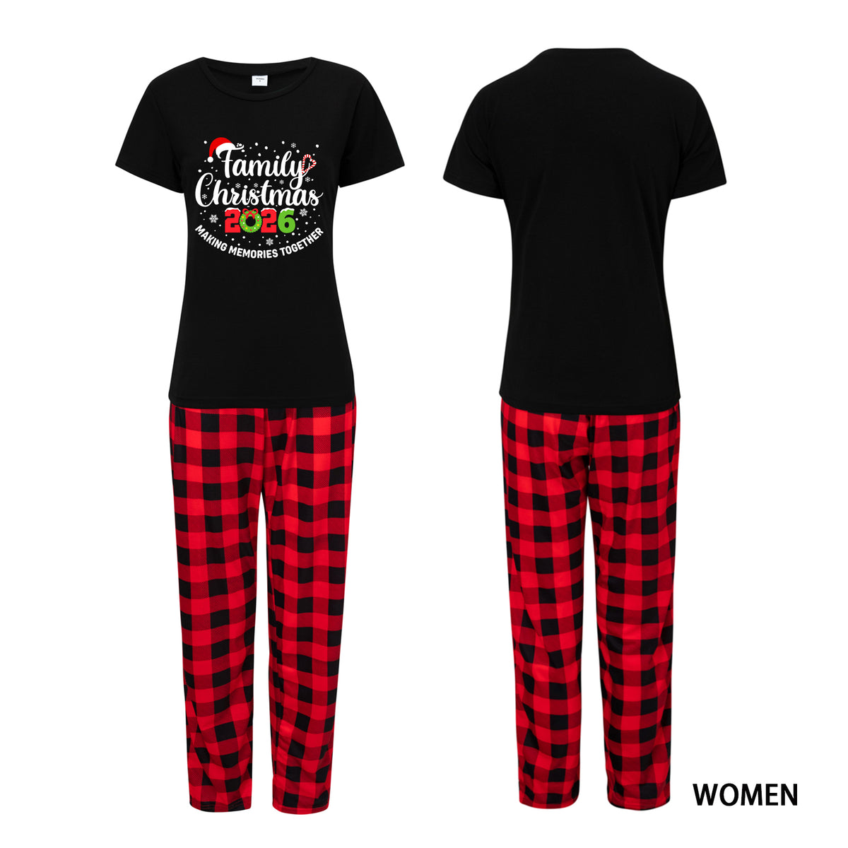 Christmas Pajamas Antler Santa Typography Christmas Pajamas for Family Photos CHP-40