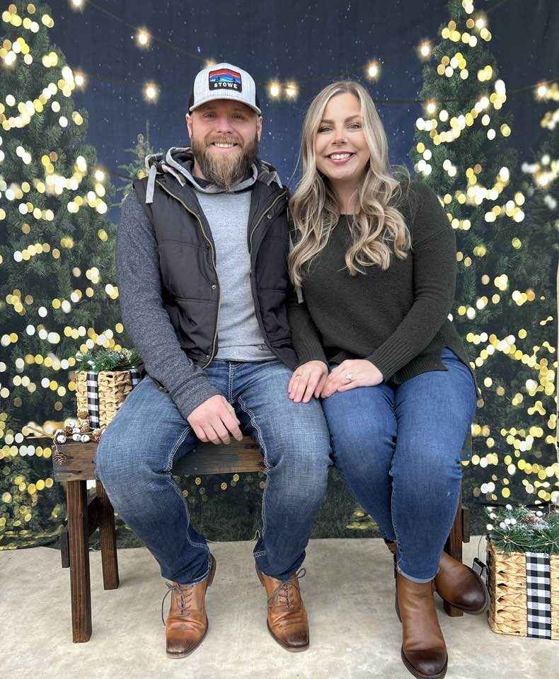 Night Twinkle Christmas Farm Photo Booth Backdrop  D833