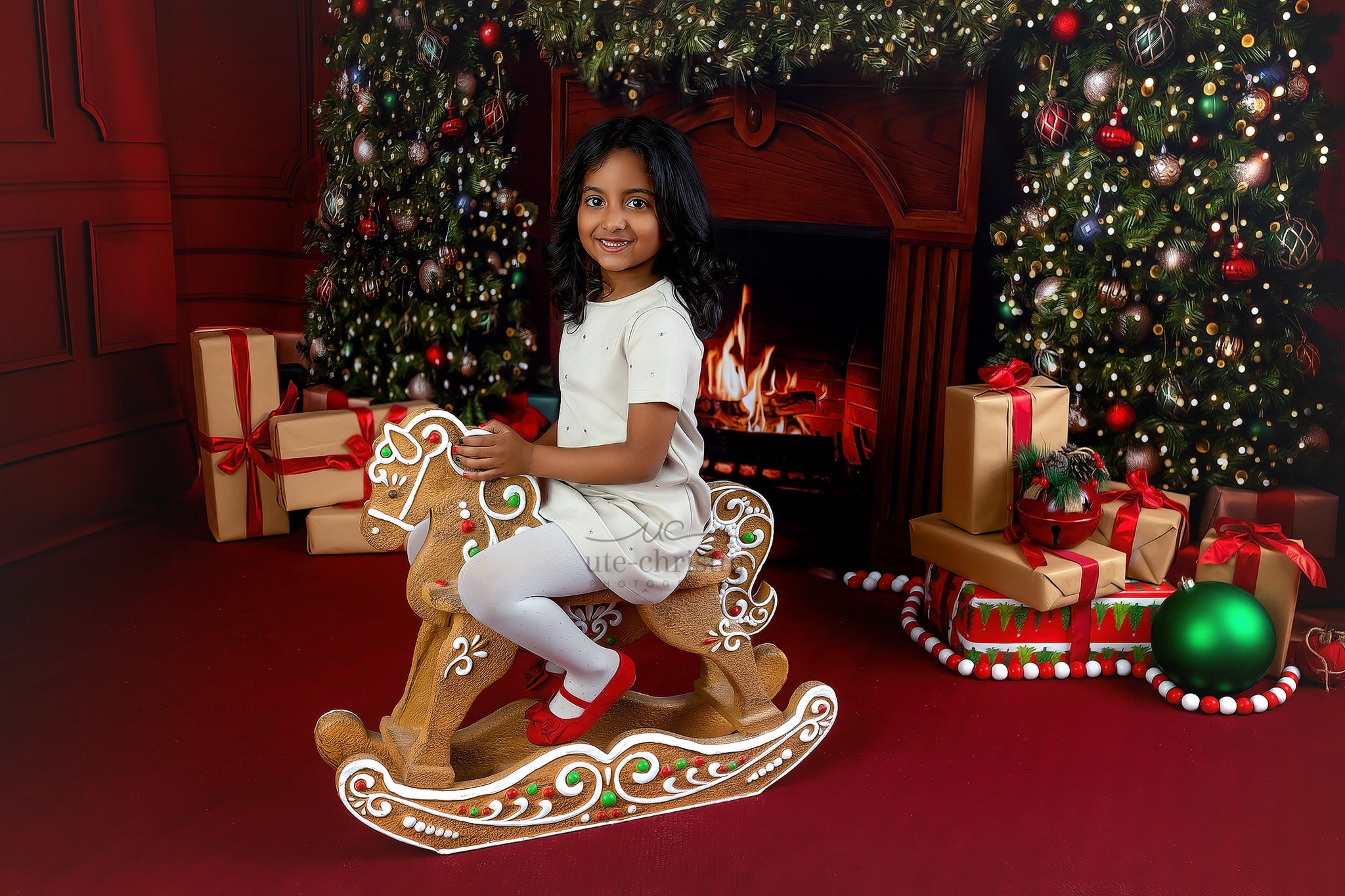 Christmas Fireplace Backdrop Christmas Fireplace Wreath Christmas Backdrop MRR9-60