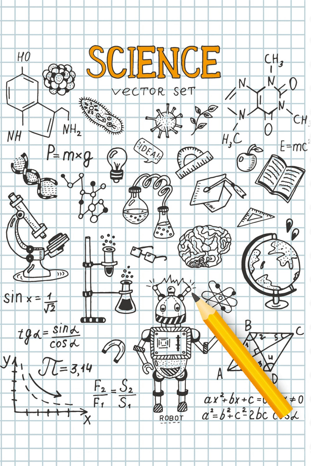 Back to School Science Notebook Photography Backdrop BRP7-30 – Dbackdrop