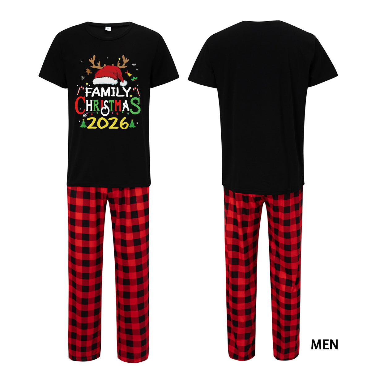 Mommy and Me Christmas Pajamas Colorful Lettering Design Family Christmas PJs CHP-38
