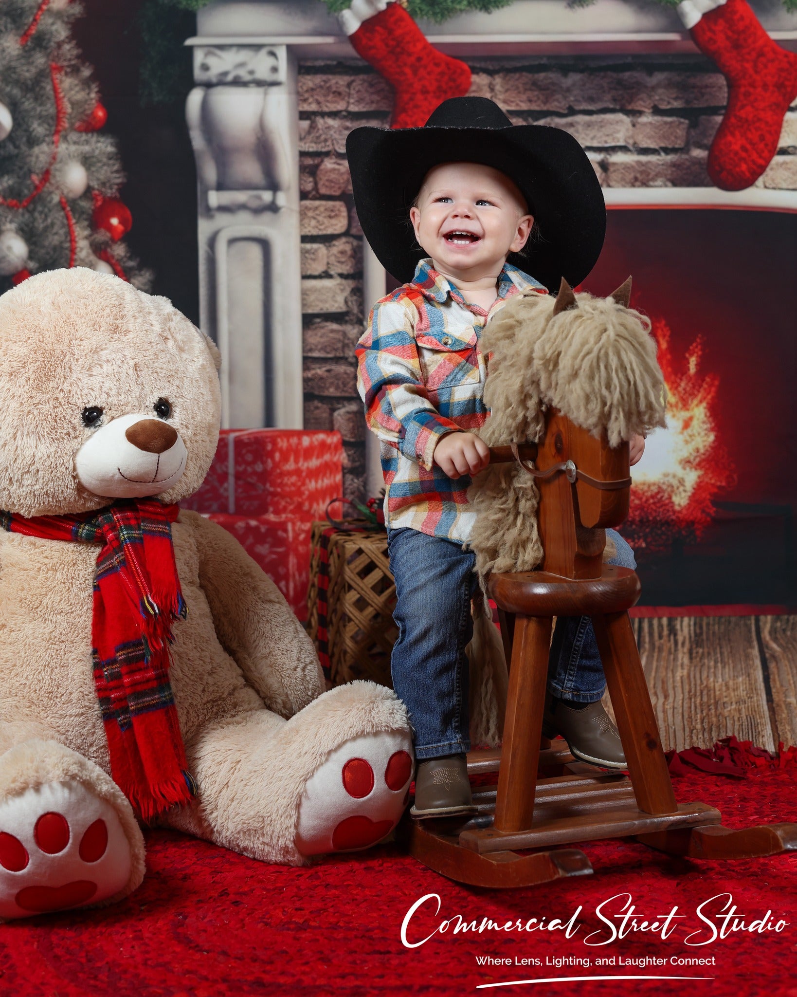 Nutcracker Backdrop Fireplace Red Vintage Wall Christmas Backdrop Ideas MRR9-69